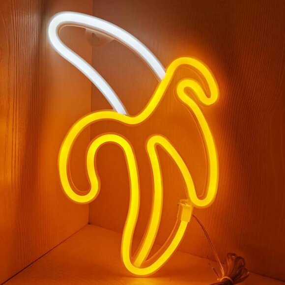 Banana Neon Sign LED Wall Light USB Battery Night Lamp for Room Party Decor - Picture 8 of 9
